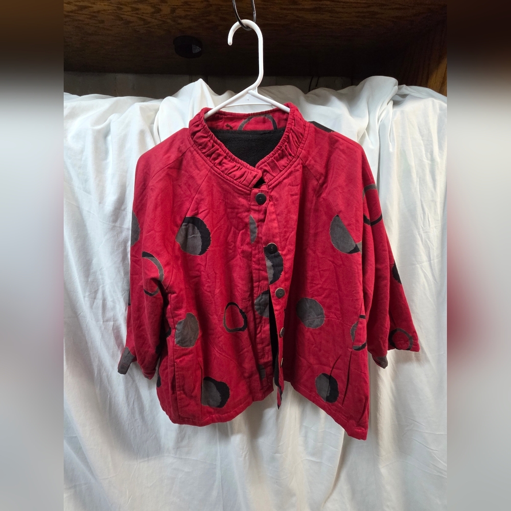 MONA LISA Red and Black Pea Coat